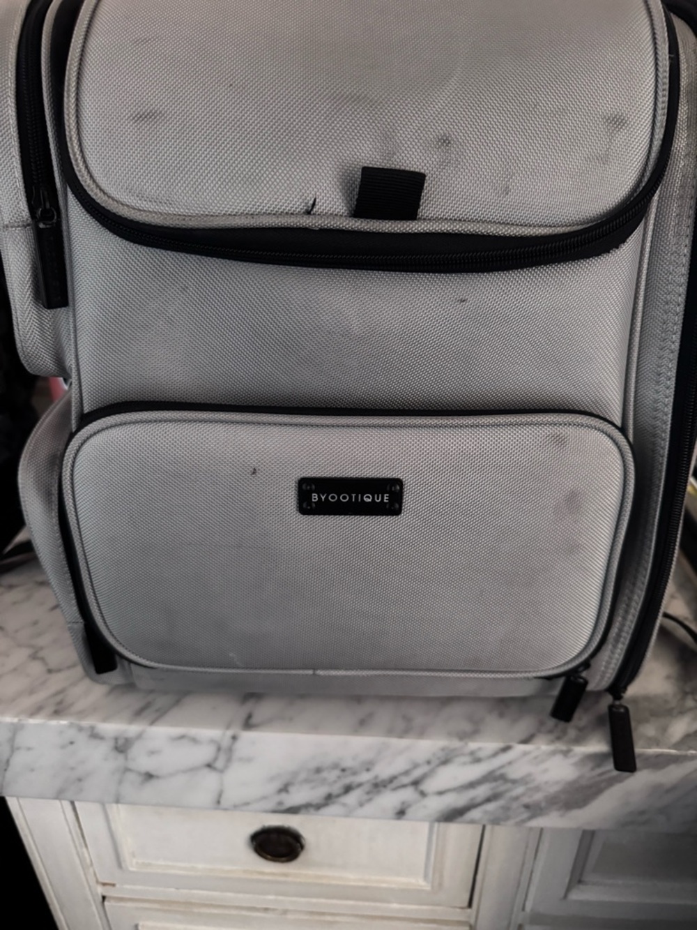 Bootique Light Gray Toiletry Bag with Front Pocket